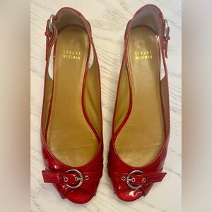 Stuart Weitzman Red Chit Chat Flat 11M